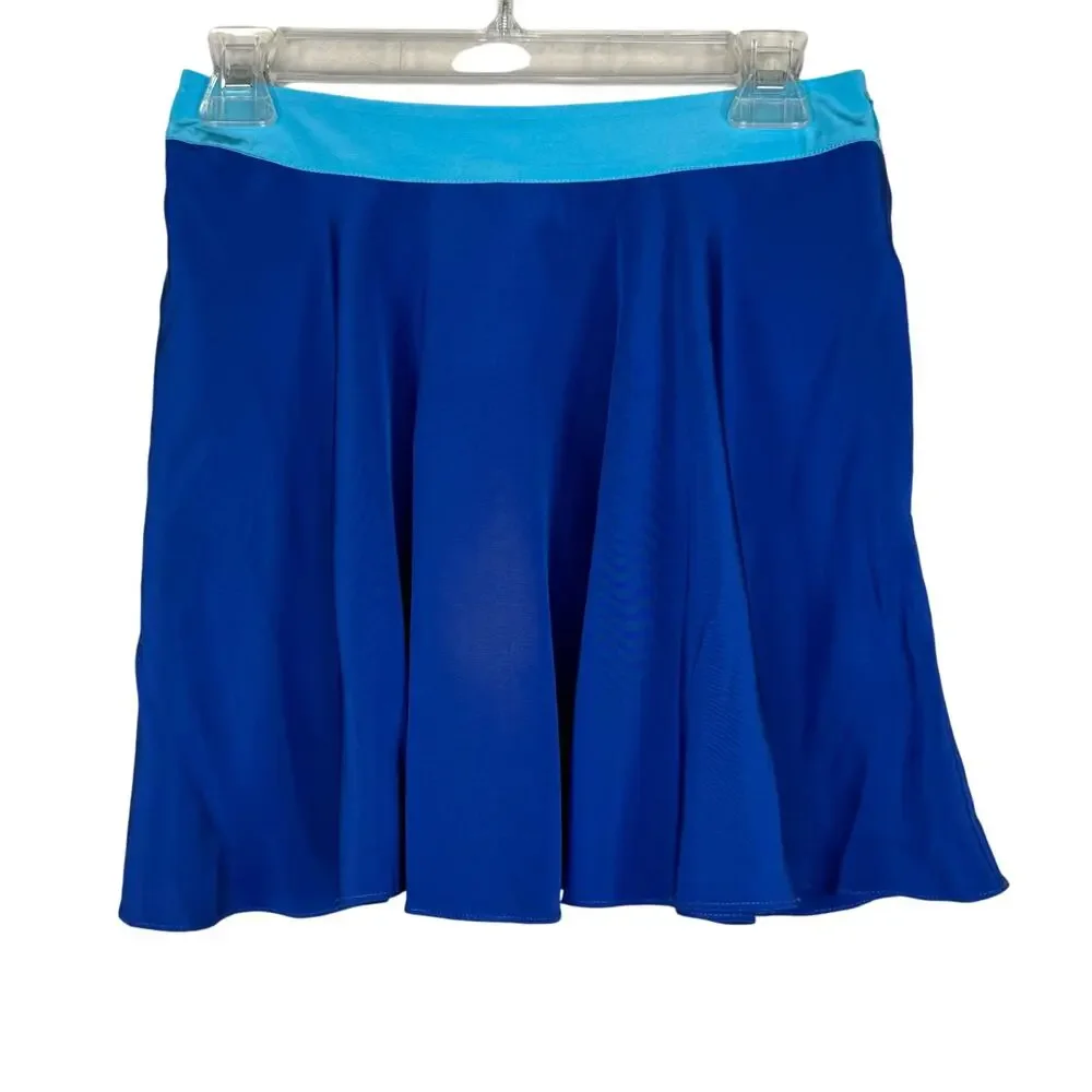 Madison Marcus Blue Silk Skater Mini Skirt XS NWT